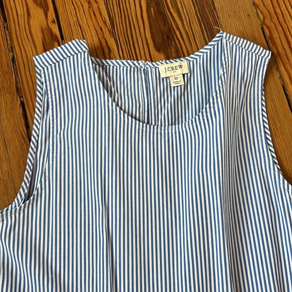 J. Crew Factory Light Blue and White Striped Midi Dress - Picture 3 of 5